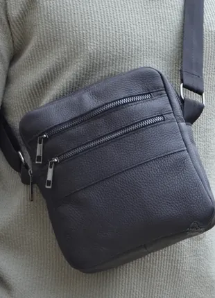 Чоловіча сумка з натуральної шкіри через плече детройт (detroit)