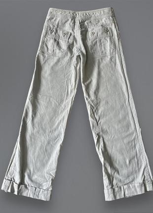 Льняные брюки с низким стальным лен хлопок2 фото