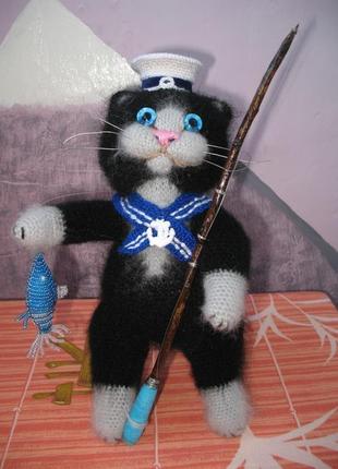 Вязаный кот - морячек