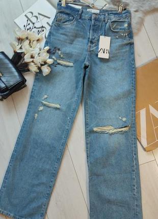 Широкие длинные джинсы от zara woman, 34, 36, 40р, оригинал7 фото