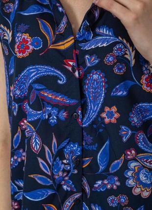 Блуза с цветочным принтом, цвет синий, 244r1942 фото