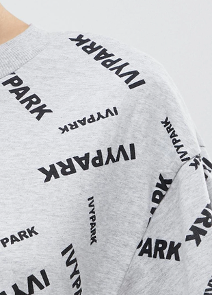 Сіра оверсайз футболка ivy park лого принт/сіра оверсайз лого футболка2 фото