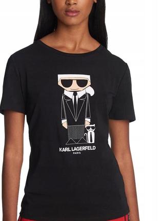 Женская черная футболка karl lagerfeld оригинал
