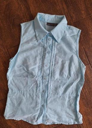 Красивая голубая рубашка без рукавов mexx, размер l.