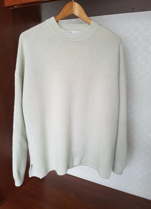 Ментоллового цвета свитер из толстого кашемира zara2 фото