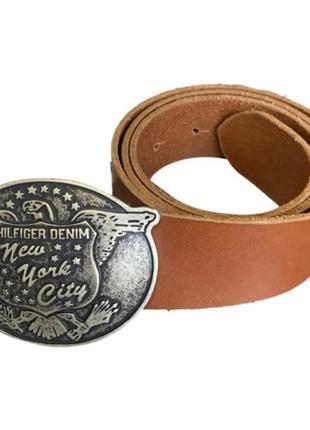 Tommy Womenr® bart men's leather belt пояс кожаный с металлической пряжкой
