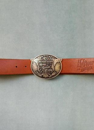 Tommy hilfiger® bart men's leather belt пояс кожаный с металлической пряжкой3 фото
