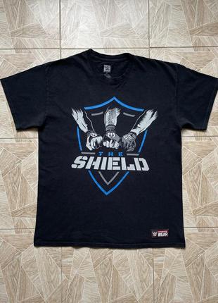 Футболка y2k vintage wwe the shield wrestling big logo promo art tee