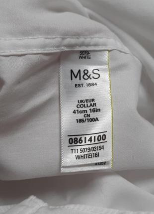 Рубашка мужска белая длинный рукав р 48 бренд "marks&spencer"3 фото