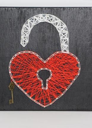 Набір для творчості в техніці string art ключик від серця3 фото