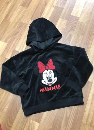 Велюровый худи с капюшоном minnie mouse