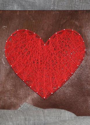 Набір для творчості в техніці string art велике серце6 фото