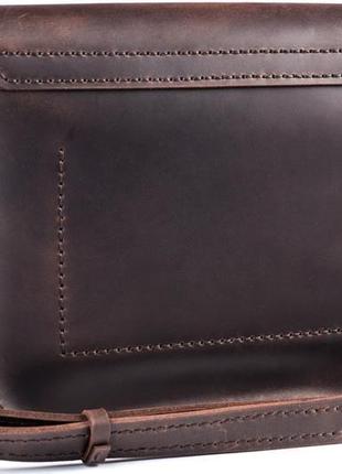 Комплект шкіряна жіноча сумка і гаманець ручної роботи коричневий8 фото