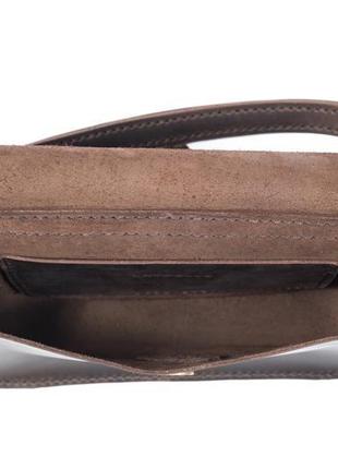 Комплект кожаная женская сумка и кошелек ручной работы коричневый9 фото
