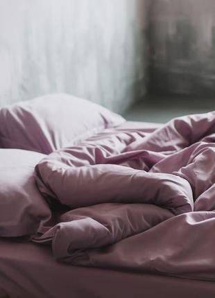 Комплект постельного белья двуспальный dusty rose с натурального сатина 180х210 см1 фото
