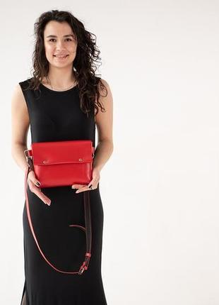 Червона сумка жіноча з натуральної шкіри3 фото