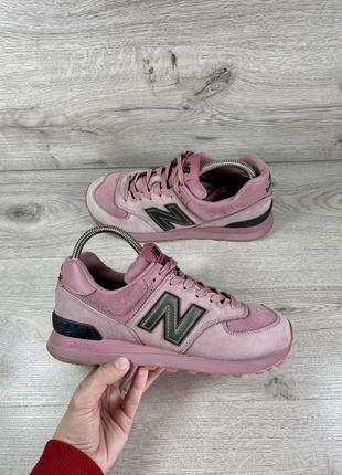 New balance 574 рожеві шкіряні кроси