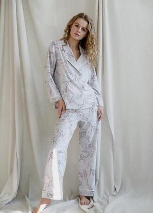 Жіночий піжамний комплект: блуза і брюки silence 0272 фото