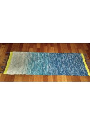 Тканий килимок. синій тканий килимок.2 фото