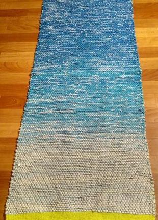 Тканий килимок. синій тканий килимок.3 фото