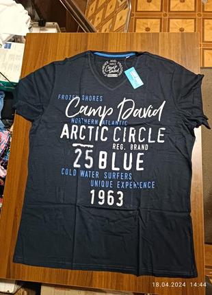 Мужская футболка camp david, сложный принт с вышивкой7 фото