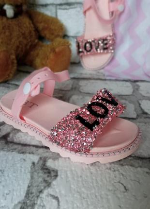 Босоніжки силіконові на дівчинку з кристалами