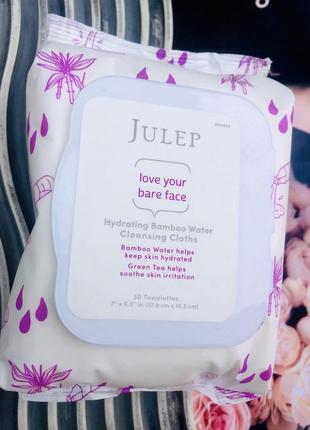 Очищающие салфетки для удаления макияжа julep love your bare face hydrating bamboo water cleansing cloth1 фото