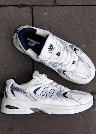 Мужские кроссовки new balance 530 white dark blue