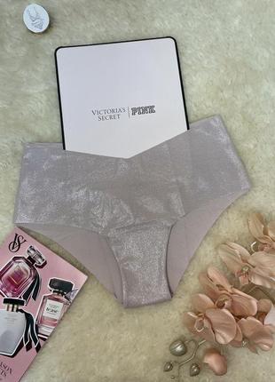 Трусики бесшовные xs  нежно-сливовые серебристые victoria's secret оригинал виктория сикрет