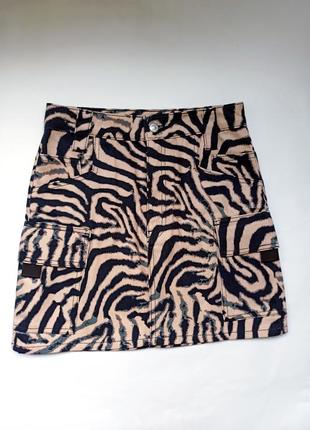Джинсовая юбка тигр/ леопард3 фото