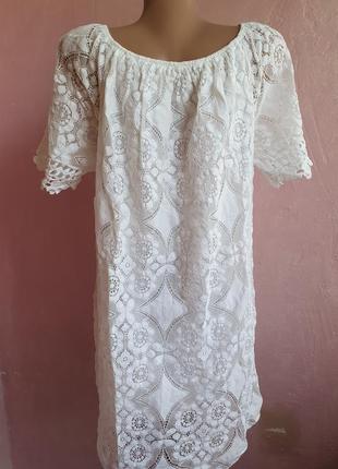 Кружевное платье белое3 фото