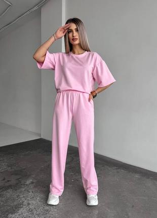 Базовий костюм беж, моко, блакитній, рожевий, малина, зелений, синій, графіт, чорний с, м, л