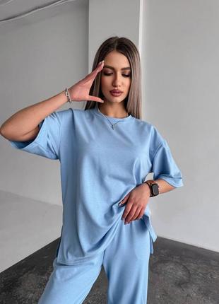 Базовий костюм беж, моко, блакитній, рожевий, малина, зелений, синій, графіт, чорний с, м, л