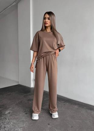 Базовий костюм беж, моко, блакитній, рожевий, малина, зелений, синій, графіт, чорний с, м, л