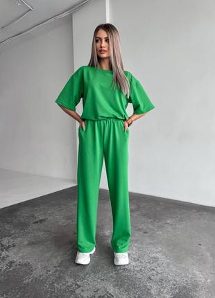 Базовий костюм беж, моко, блакитній, рожевий, малина, зелений, синій, графіт, чорний с, м, л