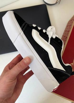 Кеди vans knu old skool black / white premium platform