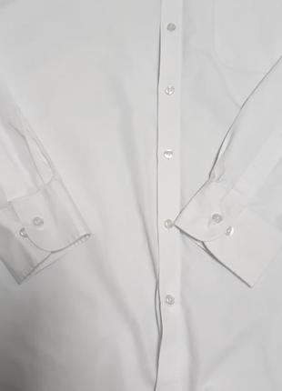 Рубашка мужская белая длинный рукав р 54 бренд "marks&spencer"3 фото