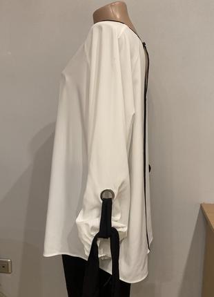 Роскошная черно- белая блузка большого размера5 фото