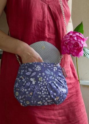 Женская сумочка "дымчато-голубая"6 фото