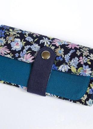 Великий жіночий гаманець синій2 фото