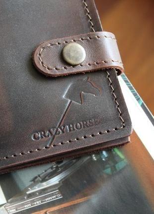 Мужское кожаное портмоне с монетницей и застежкой joseph (dark coffee) 0063 фото