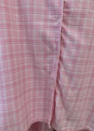 Розовая пижама в клетку6 фото