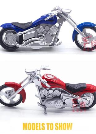 Модель мотоцикла harley из сплава 1:18, игрушка из сплава (цвет: красный, синий, желтый)1 фото