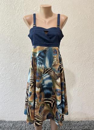 Джинсовое  платье сарафан / женский сарафан синий