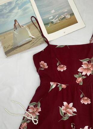 Бордовое платье в цветы forever 212 фото