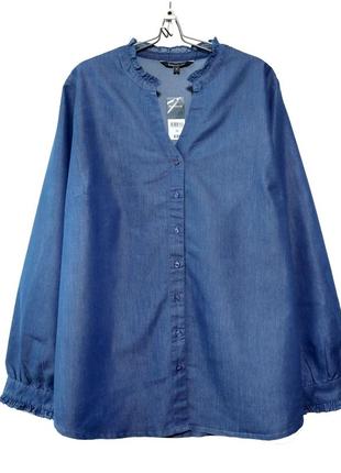 Роскошная блузка рубашка в джинсовом цвете р.22