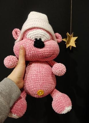 Іграшка плюшева "рожевий ведмедик"