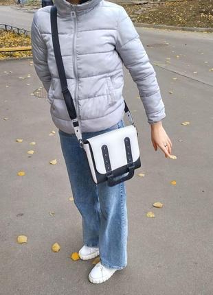 Жіноча сумка-месенджер із натуральної шкіри ручної роботи9 фото