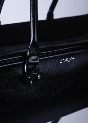 Шкіряна сумка для подорожей, чорна велика сумка персей, сумка-саквояж zorya5 фото