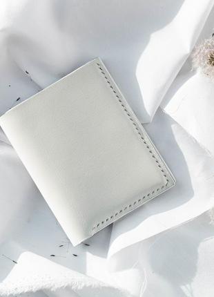 Мінімалістичний жіночий гаманець/ніжний шкіряний гаманець/білий гаманець наві від бренду zorya4 фото